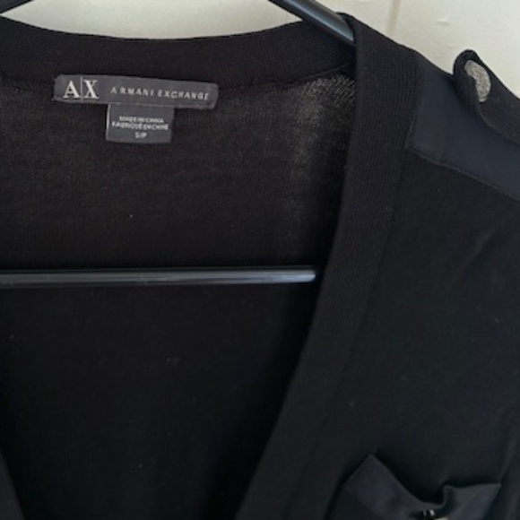 AX Armani Exchange Black Button Down Cardigan Sweater, Sz S - Picture 5 of 5